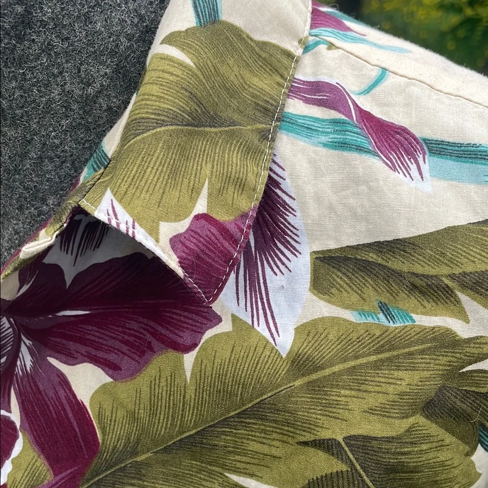 Tropical Floral Orchid Button-Up Shirt - Picture 6 of 14